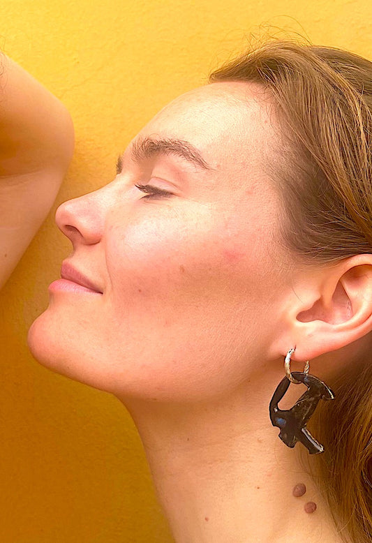 Single black earring